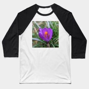 Purple and Orange Flower 3 Baseball T-Shirt